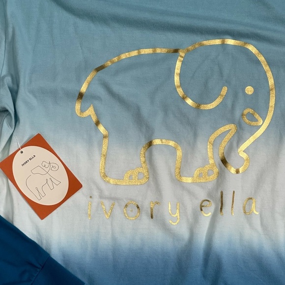 Women’s Ivory Ella XS 0 - 2 Hoodie Sweatshirt T-Shirt Hooded Ombre Blue NWT - Picture 7 of 10